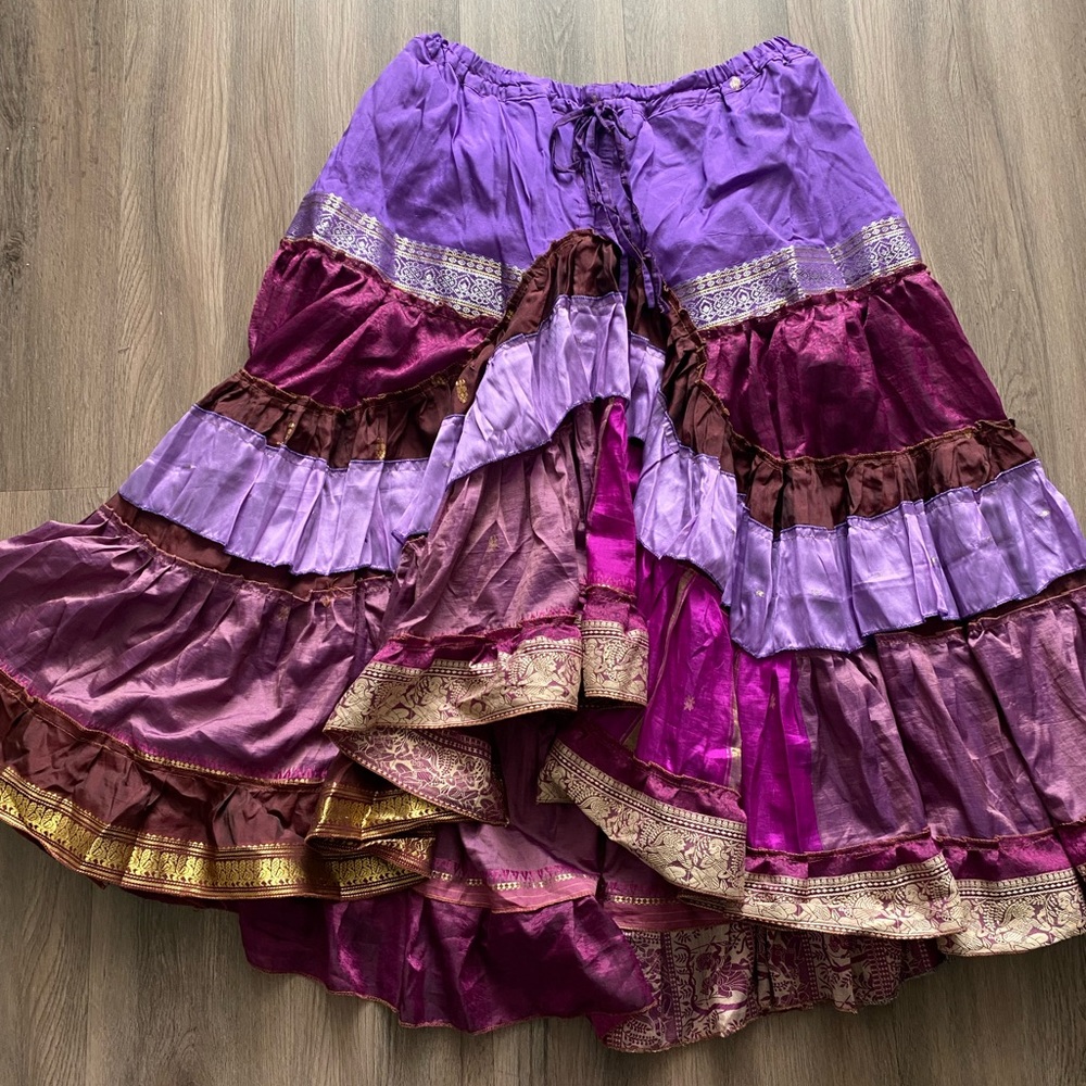 Bohemian Multi-Color Tiered tribal belly dance skirt